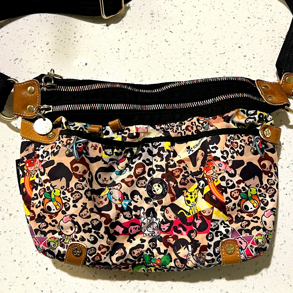 Tokidoki Lesportsac LEO Crossbody Hobo Bag Leopard